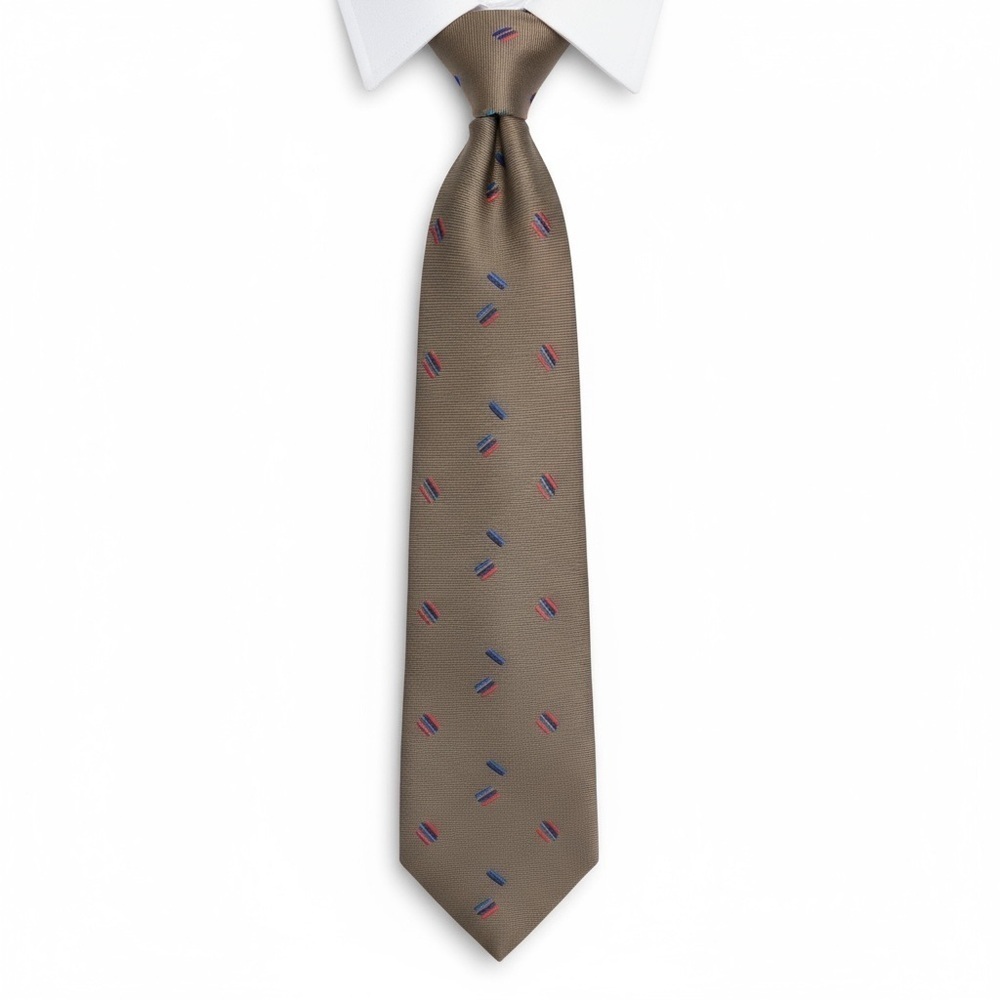 VTG LORD & TAYLOR silk Brown Red necktie collegiate retro pattern suit tie